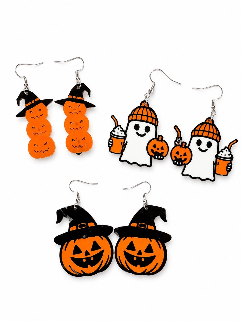 Set Of 3 Fall/Autumn Earrings 3D Printed!!!